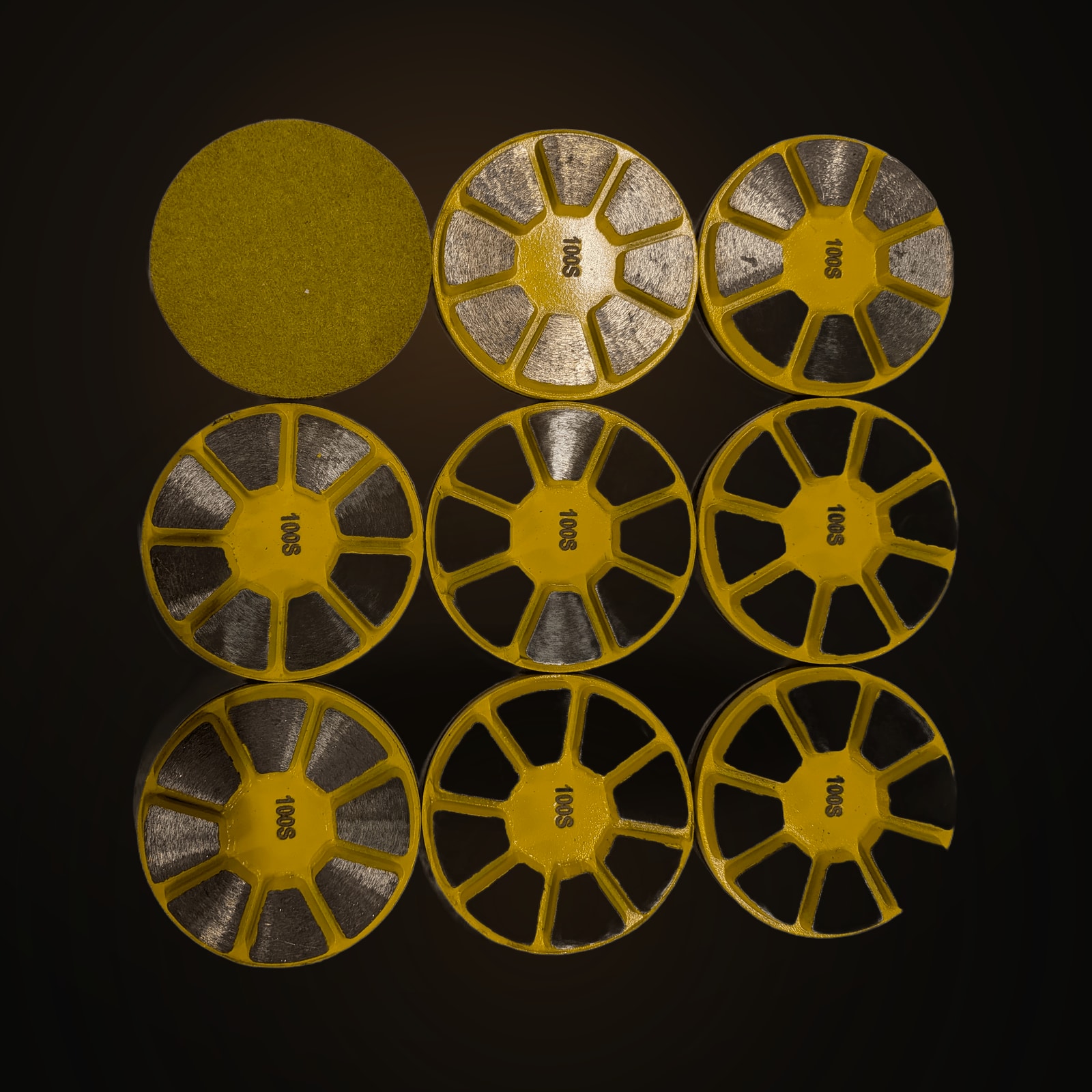 Gelbe Diamant-Schleifpads #100
